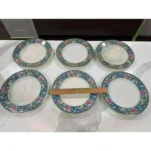 Nantucket By j&G Meakin Dinner Plates (set 6) 2 Have Chips 1 Has Been Glued Back